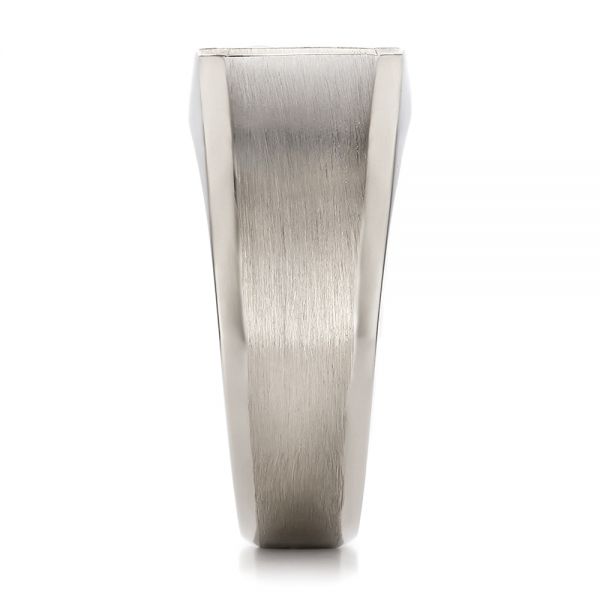 Platinum Platinum Custom Men's Sapphire And Brushed Metal Band - Side View - 100634