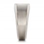  Platinum Platinum Custom Men's Sapphire And Brushed Metal Band - Side View -  100634 - Thumbnail