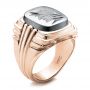 18k Rose Gold 18k Rose Gold Custom Men's Signet Ring - Three-Quarter View -  101267 - Thumbnail