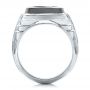 14k White Gold Custom Men's Signet Ring - Front View -  101267 - Thumbnail