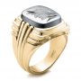 14k Yellow Gold 14k Yellow Gold Custom Men's Signet Ring - Three-Quarter View -  101267 - Thumbnail