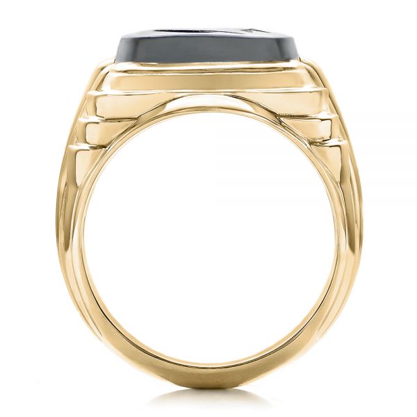 18k Yellow Gold 18k Yellow Gold Custom Men's Signet Ring - Front View - 101267