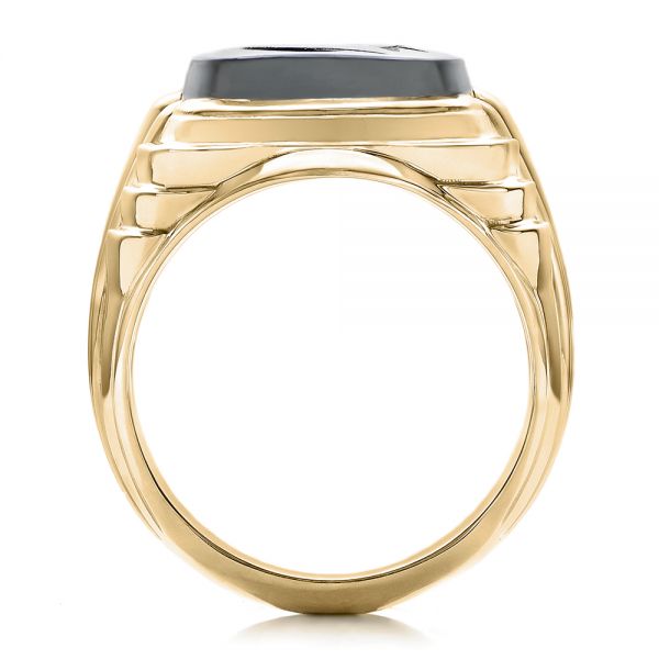 14k Yellow Gold 14k Yellow Gold Custom Men's Signet Ring - Front View -  101267