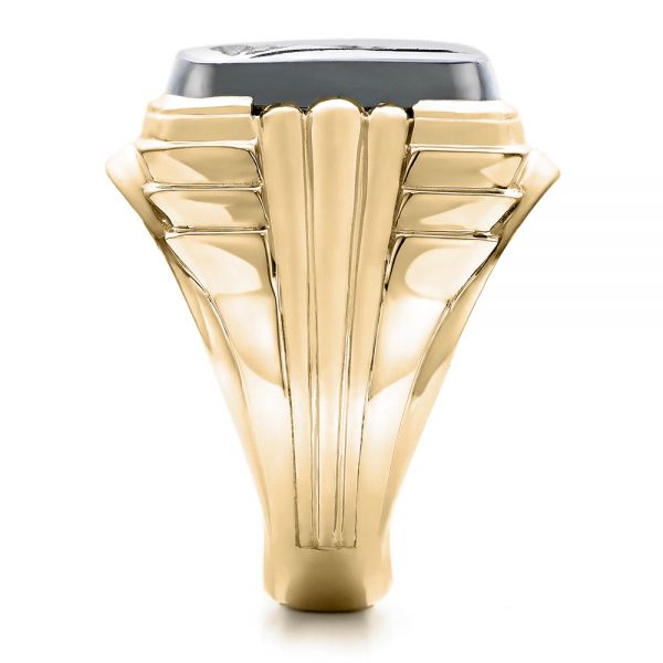 18k Yellow Gold 18k Yellow Gold Custom Men's Signet Ring - Side View - 101267