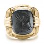 18k Yellow Gold 18k Yellow Gold Custom Men's Signet Ring - Top View -  101267 - Thumbnail