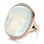 14k Rose Gold 14k Rose Gold Custom Moonstone And Diamond Ring - Flat View -  1242 - Thumbnail