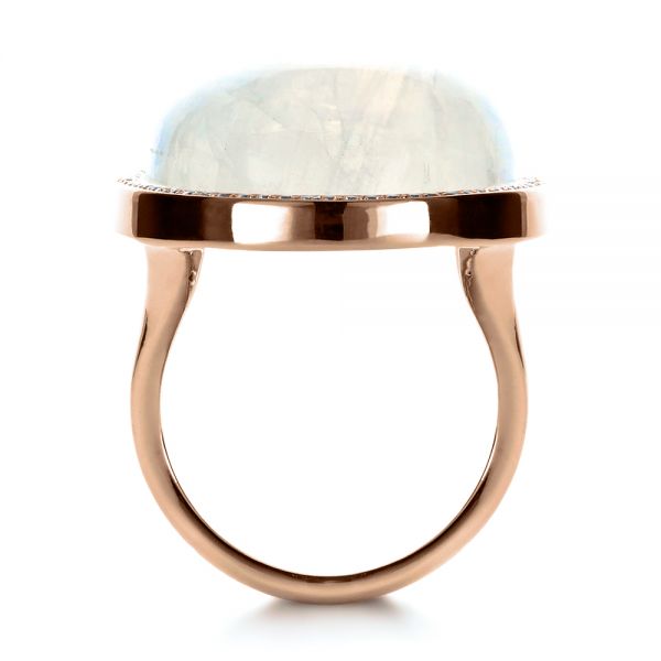18k Rose Gold 18k Rose Gold Custom Moonstone And Diamond Ring - Front View - 1242