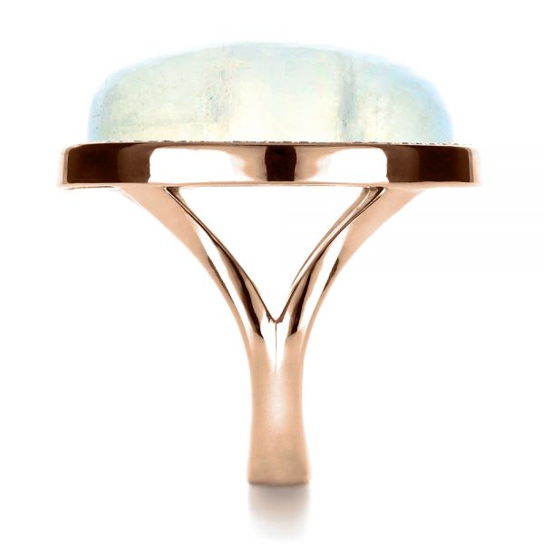18k Rose Gold 18k Rose Gold Custom Moonstone And Diamond Ring - Side View - 1242
