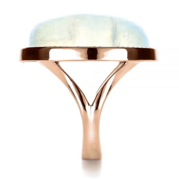 18k Rose Gold 18k Rose Gold Custom Moonstone And Diamond Ring - Side View -  1242