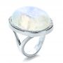 14k White Gold Custom Moonstone And Diamond Ring - Three-Quarter View -  1242 - Thumbnail