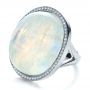  Platinum Platinum Custom Moonstone And Diamond Ring - Flat View -  1242 - Thumbnail