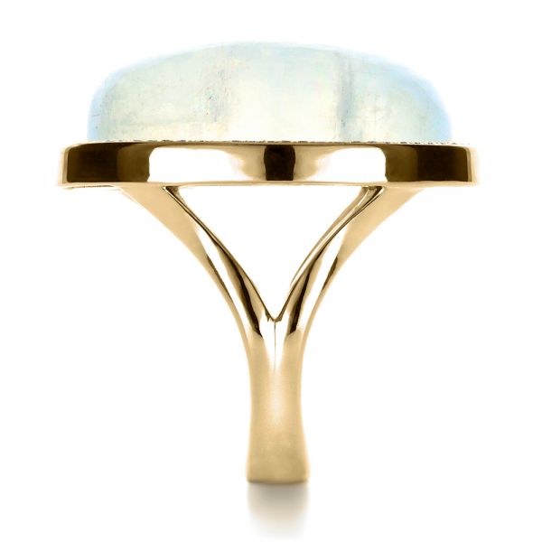 14k Yellow Gold 14k Yellow Gold Custom Moonstone And Diamond Ring - Side View -  1242