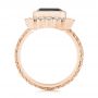 18k Rose Gold 18k Rose Gold Custom Onyx And Diamond Halo Fashion Ring - Front View -  105055 - Thumbnail