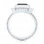 18k White Gold 18k White Gold Custom Onyx And Diamond Halo Fashion Ring - Front View -  105055 - Thumbnail