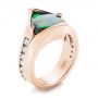 14k Rose Gold 14k Rose Gold Custom Opal And Diamond Fashion Ring - Three-Quarter View -  103456 - Thumbnail
