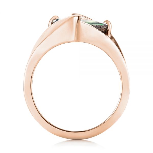 14k Rose Gold 14k Rose Gold Custom Opal And Diamond Fashion Ring - Front View -  103456