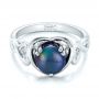  18K Gold And Platinum 18K Gold And Platinum Custom Opal And Diamond Fashion Ring - Flat View -  102117 - Thumbnail
