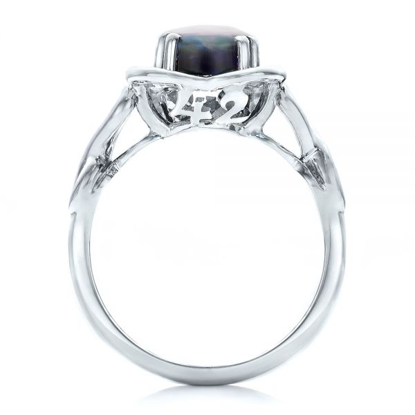  Platinum And 14k White Gold Platinum And 14k White Gold Custom Opal And Diamond Fashion Ring - Front View -  102117