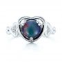  14K Gold And Platinum 14K Gold And Platinum Custom Opal And Diamond Fashion Ring - Top View -  102117 - Thumbnail