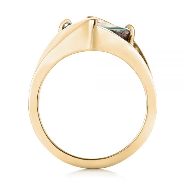 14k Yellow Gold 14k Yellow Gold Custom Opal And Diamond Fashion Ring - Front View - 103456