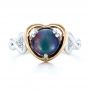  Platinum And 14k Yellow Gold Platinum And 14k Yellow Gold Custom Opal And Diamond Fashion Ring - Top View -  102117 - Thumbnail