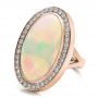 14k Rose Gold 14k Rose Gold Custom Opal And Diamond Ring - Flat View -  100089 - Thumbnail