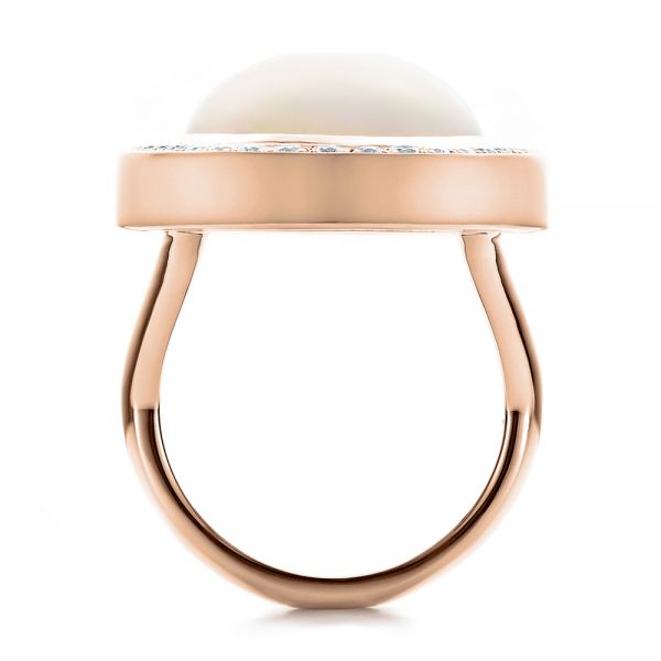14k Rose Gold 14k Rose Gold Custom Opal And Diamond Ring - Front View -  100089