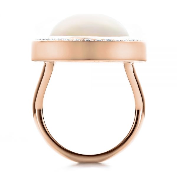 18k Rose Gold 18k Rose Gold Custom Opal And Diamond Ring - Front View -  100089