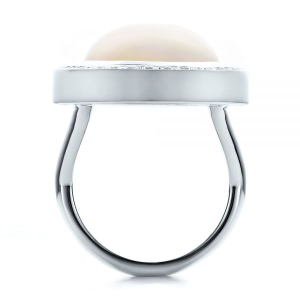  Platinum Custom Opal And Diamond Ring - Front View -  100089