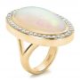 18k Yellow Gold 18k Yellow Gold Custom Opal And Diamond Ring - Three-Quarter View -  100089 - Thumbnail