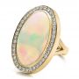 14k Yellow Gold 14k Yellow Gold Custom Opal And Diamond Ring - Flat View -  100089 - Thumbnail