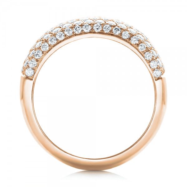 18k Rose Gold 18k Rose Gold Custom Pave Diamond Fashion Ring - Front View -  102890