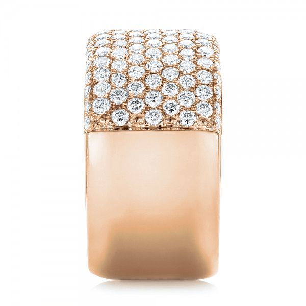 14k Rose Gold 14k Rose Gold Custom Pave Diamond Fashion Ring - Side View -  102890
