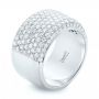 14k White Gold 14k White Gold Custom Pave Diamond Fashion Ring - Three-Quarter View -  102890 - Thumbnail