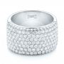  Platinum Custom Pave Diamond Fashion Ring - Flat View -  102890 - Thumbnail