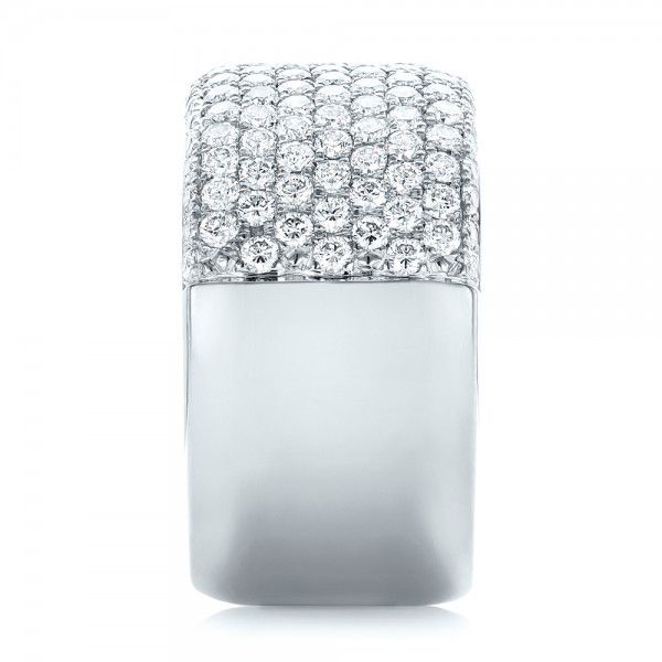 18k White Gold 18k White Gold Custom Pave Diamond Fashion Ring - Side View -  102890