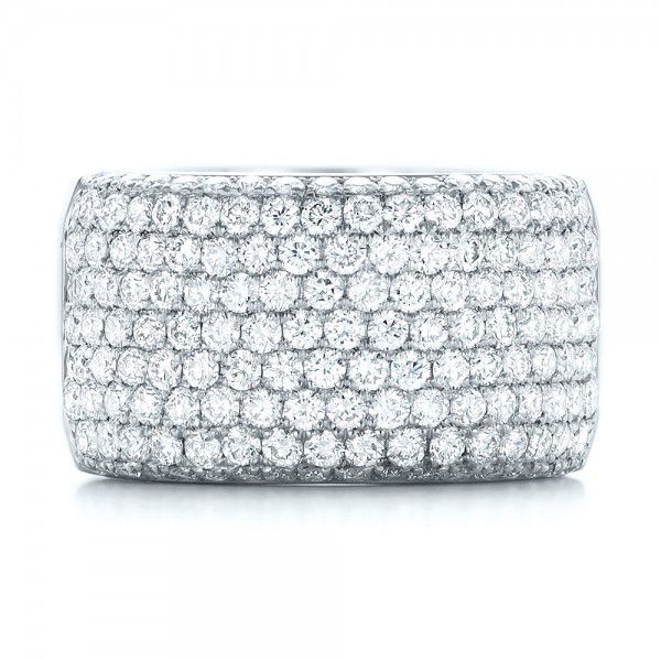 18k White Gold 18k White Gold Custom Pave Diamond Fashion Ring - Top View -  102890