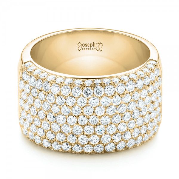 14k Yellow Gold 14k Yellow Gold Custom Pave Diamond Fashion Ring - Flat View - 102890
