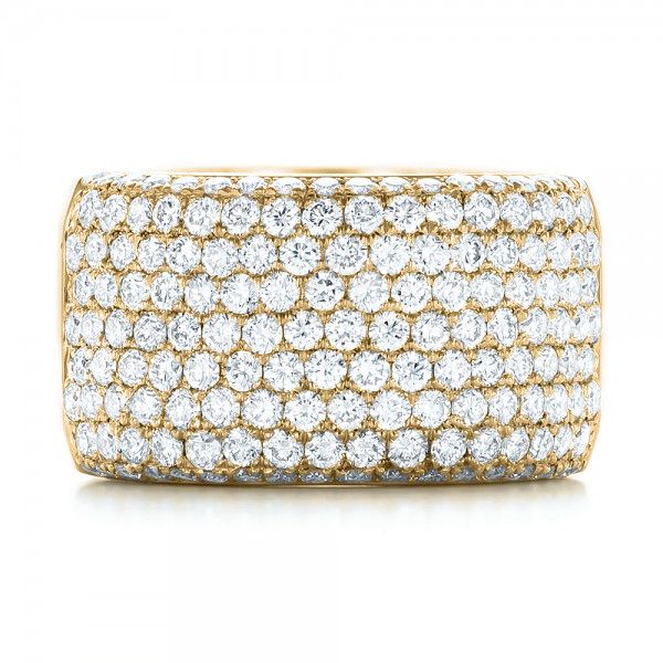 14k Yellow Gold 14k Yellow Gold Custom Pave Diamond Fashion Ring - Top View - 102890