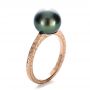18k Rose Gold 18k Rose Gold Custom Pearl Ring - Three-Quarter View -  1166 - Thumbnail