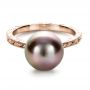 14k Rose Gold 14k Rose Gold Custom Pearl Ring - Flat View -  1167 - Thumbnail