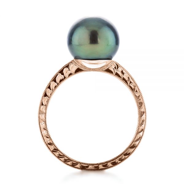 14k Rose Gold 14k Rose Gold Custom Pearl Ring - Front View - 1166
