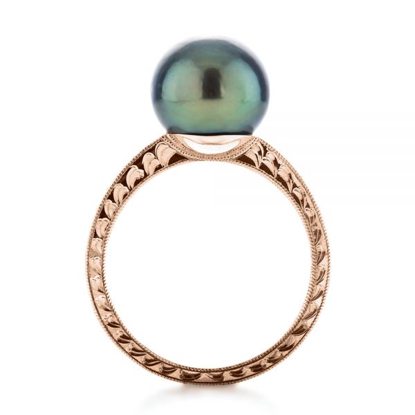 18k Rose Gold 18k Rose Gold Custom Pearl Ring - Front View -  1166