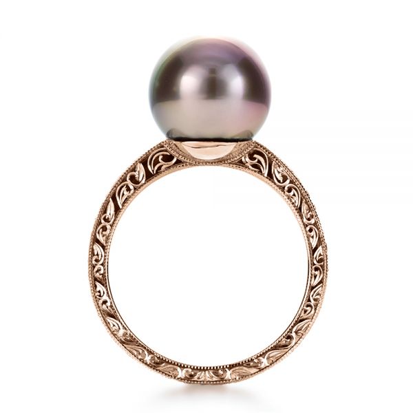 14k Rose Gold 14k Rose Gold Custom Pearl Ring - Front View - 1167