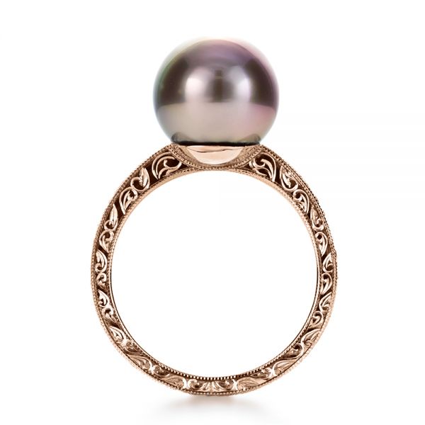 14k Rose Gold 14k Rose Gold Custom Pearl Ring - Front View -  1167