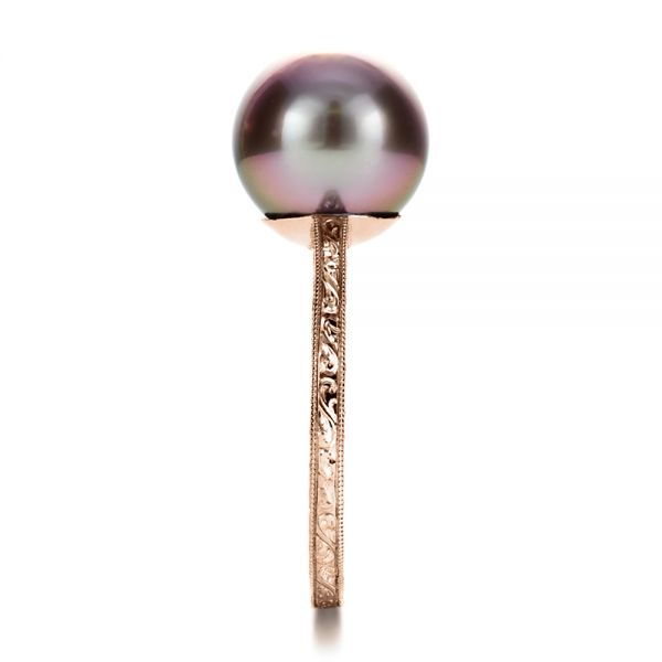 14k Rose Gold 14k Rose Gold Custom Pearl Ring - Side View -  1167