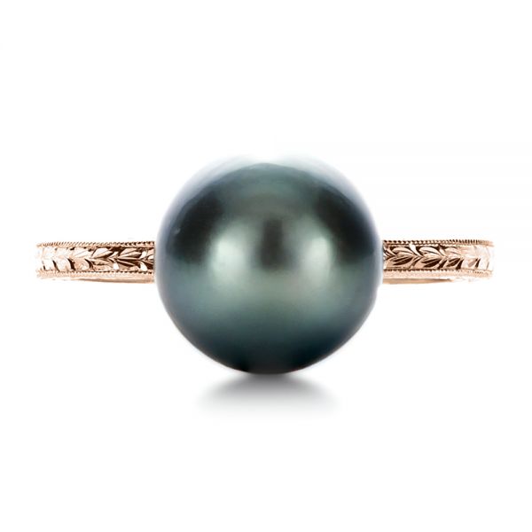 14k Rose Gold 14k Rose Gold Custom Pearl Ring - Top View - 1166
