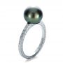14k White Gold Custom Pearl Ring - Three-Quarter View -  1166 - Thumbnail