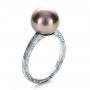 14k White Gold Custom Pearl Ring - Three-Quarter View -  1167 - Thumbnail
