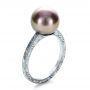 18k White Gold 18k White Gold Custom Pearl Ring - Three-Quarter View -  1167 - Thumbnail